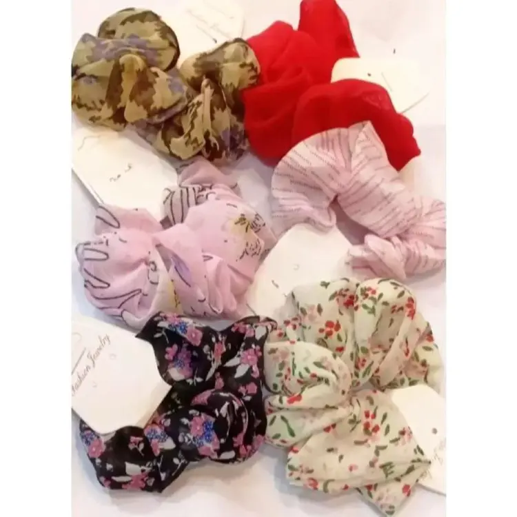 Silk Scrunchie Hair Band And braselet For Girls 2 pis - Hair Band