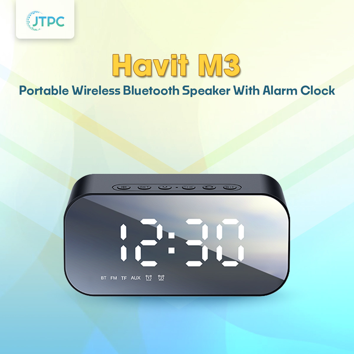 Havit M3 Portable Wireless Bluetooth Speaker-Black with Alarm Clock