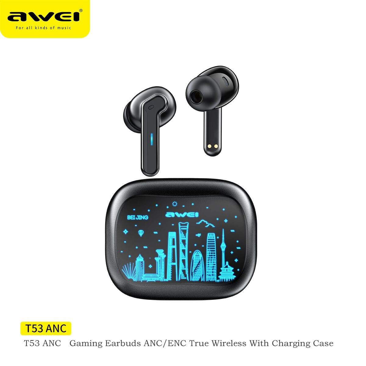 Awei T53ANC Active Noise cancellation Wireless Bluetooth Earbuds