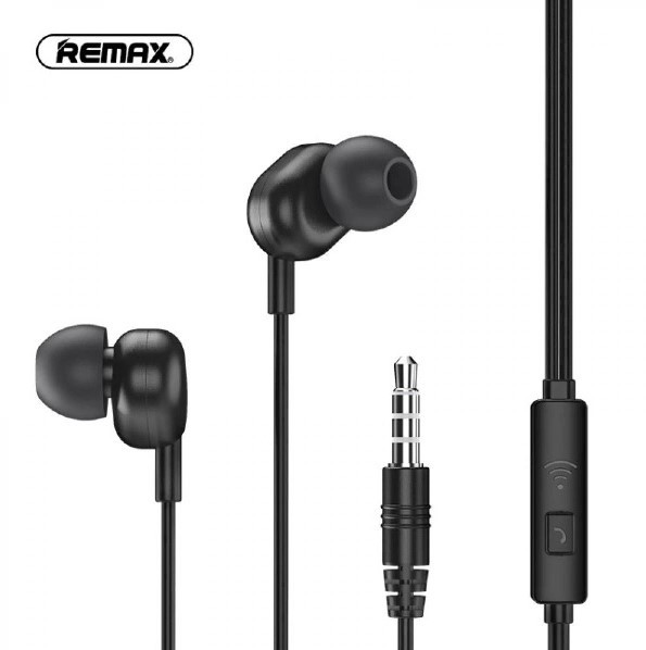 Remax RW 105 New Music Earphone With HD Mic In Ear 3.5mm - black - Headphone
