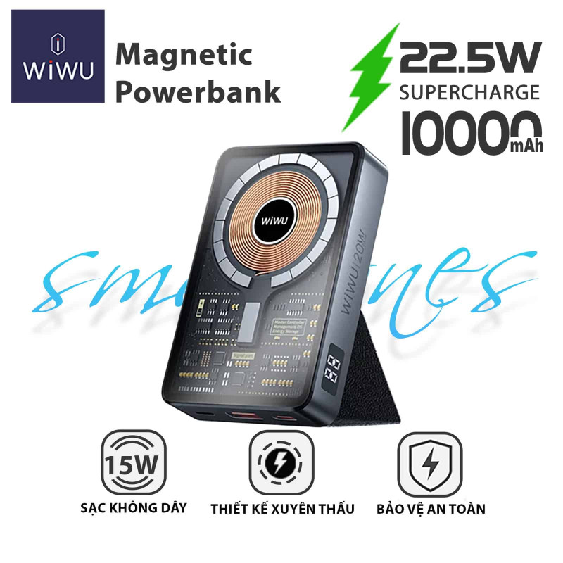 WiWU JC-21 10000mAh 22.5W Magnetic Power Bank