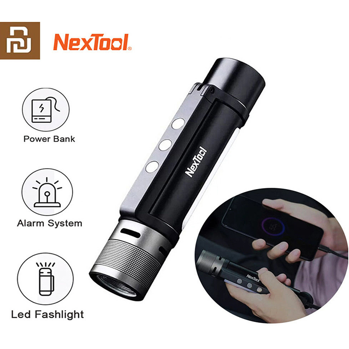 Xiaomi NEXTOOL Outdoor Six-in-one anti drop Waterproof LED Flashlight - Black
