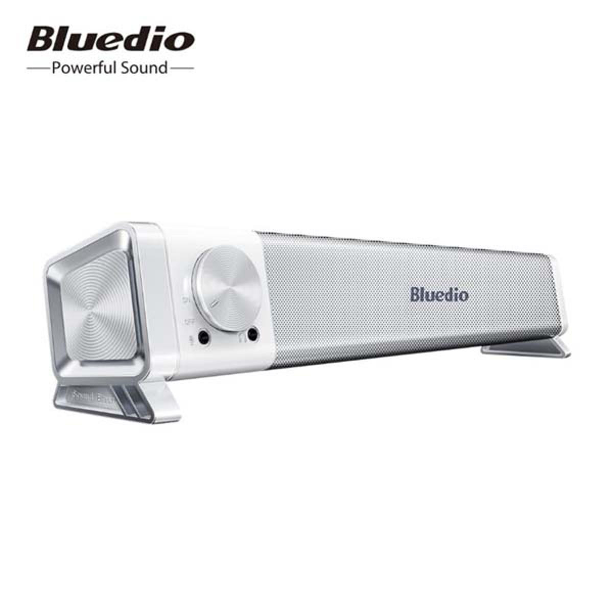 Bluedio LS computer speaker PC soundbar wired speaker USB power column Bluetooth-compatible with mic - Silver