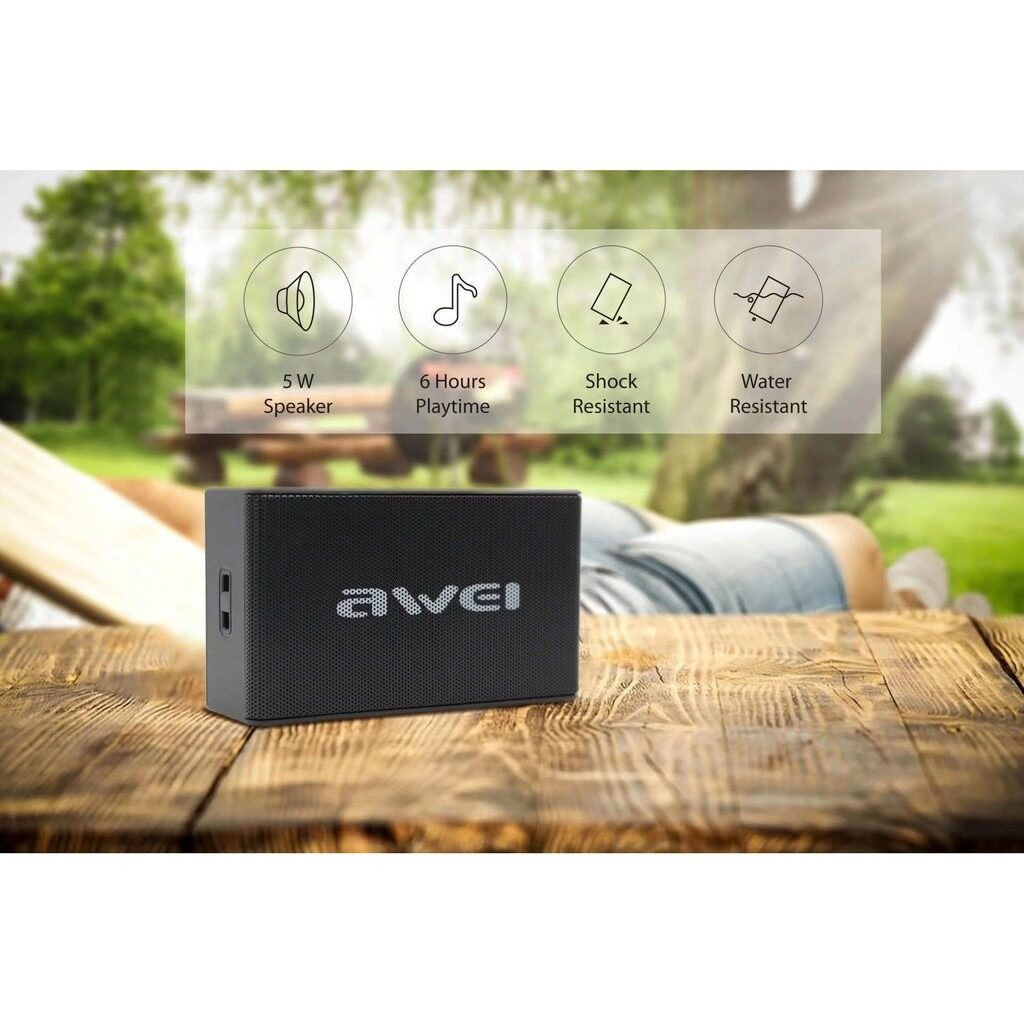 Awei Y665 Mini Portable Outdoor Wireless Bluetooth Speaker Support TWS Play Speakers - Black