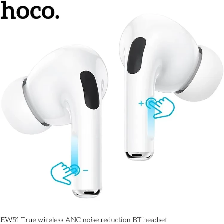 Hoco EW51 ANC Air buds True Wireless Bluetooth TWS Noise Cancelling Earbuds Earphones - White